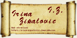 Irina Zipalović vizit kartica